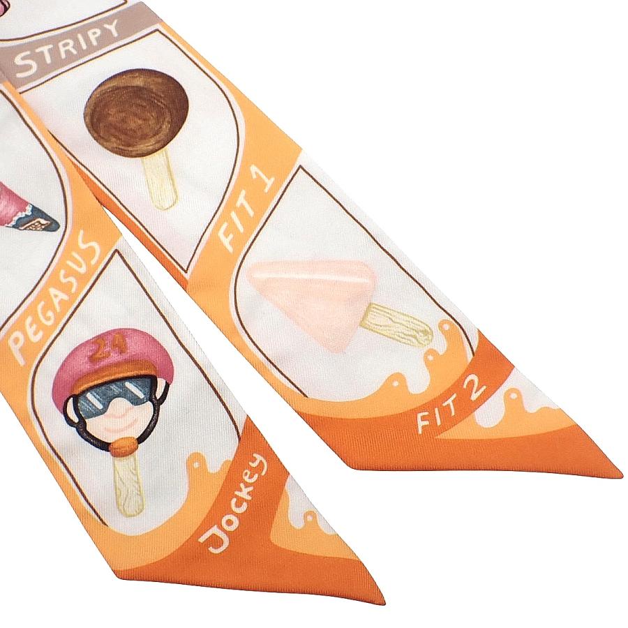 HERMES(エルメス) Funny Ice Cream ファニー・アイスクリーム ツイリー オレンジ シルク スカーフ バッグ小物 40802201487【アラモード】 | HERMES | 02