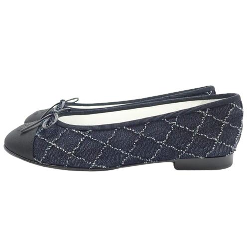 CHANEL シャネル ココマーク デニムバレーシューズ フラット 靴