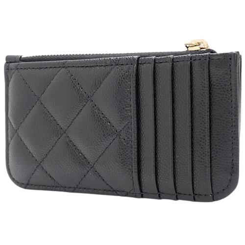 シャネル カードケース クラシックマトラッセ キャビアスキン AP2570 シャネル カードケース マトラッセ クラシック ジップ キャビア