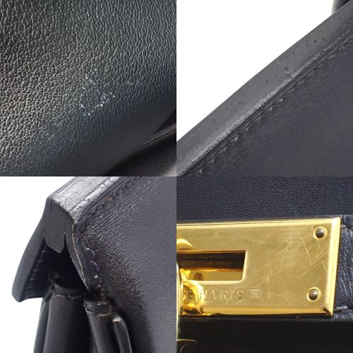 HERMES HERMES(エルメス) バーキン 40 ネイビー紺 ボックスカーフ