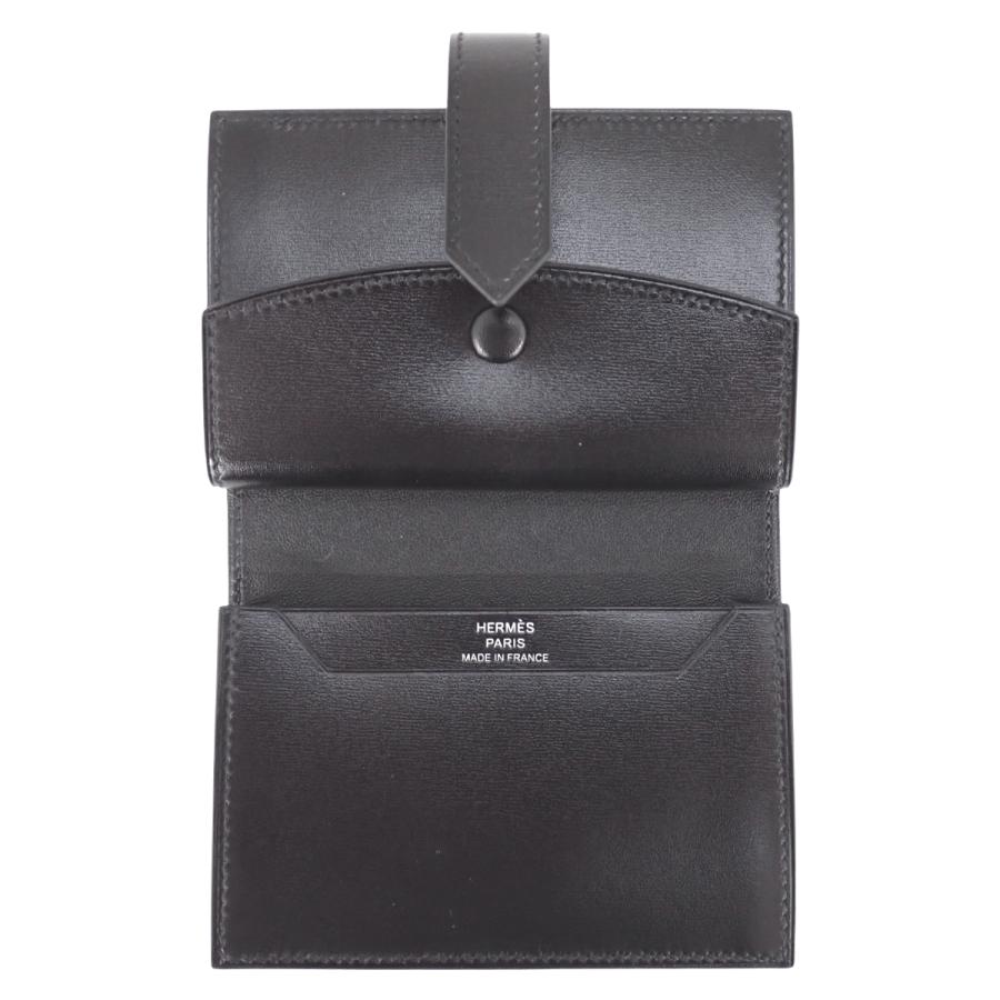 HERMES（エルメス） ベアン ミニ ブラック黒 ボックスカーフ シルバー