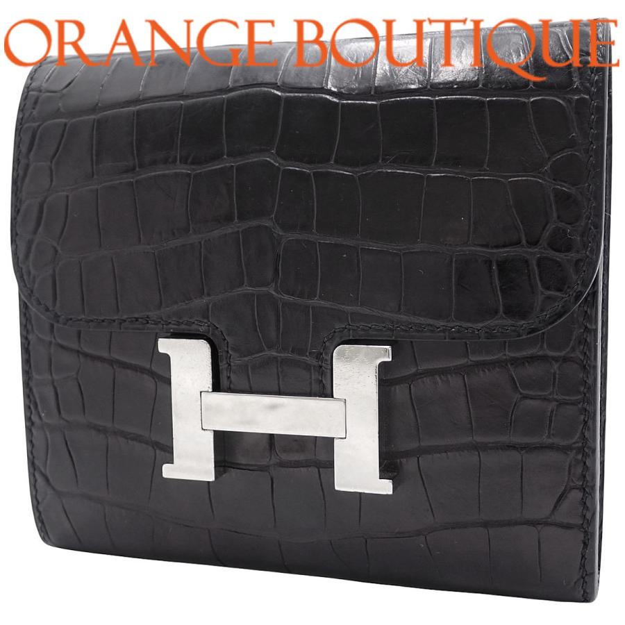 HERMES（エルメス） コンスタンス コンパクト ブラック黒 アリゲーター 