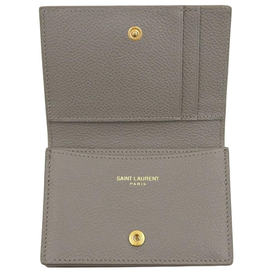 SAINT LAURENT PARIS(サンローランパリ) YSLライン カードケース 名刺入れ 小物 二つ折り レザー グレー 40803003137【アラモード】 |  | 04