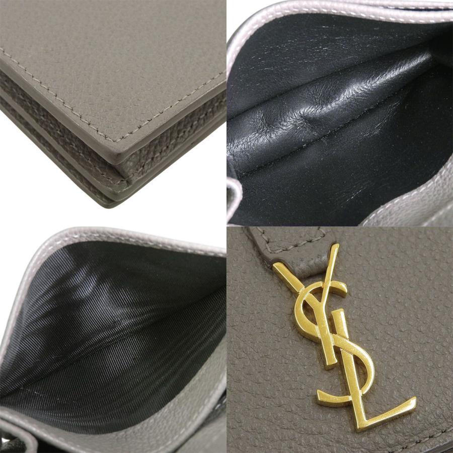 SAINT LAURENT PARIS(サンローランパリ) YSLライン カードケース 名刺入れ 小物 二つ折り レザー グレー 40803003137【アラモード】 |  | 06