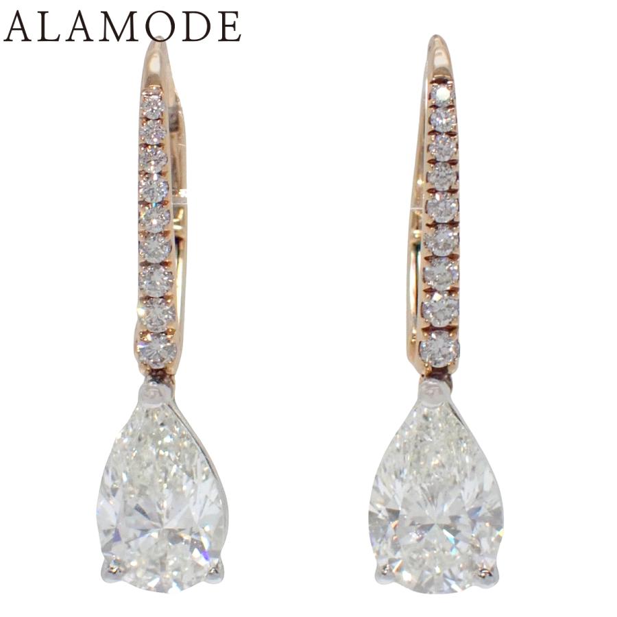 GRAFF(グラフ) ペアシェイプ フープ ピアス ダイヤモンド ピンクゴールド K18PG プラチナ Pt950 3.0g 40803003200【中古】【アラモード】 | グラフ