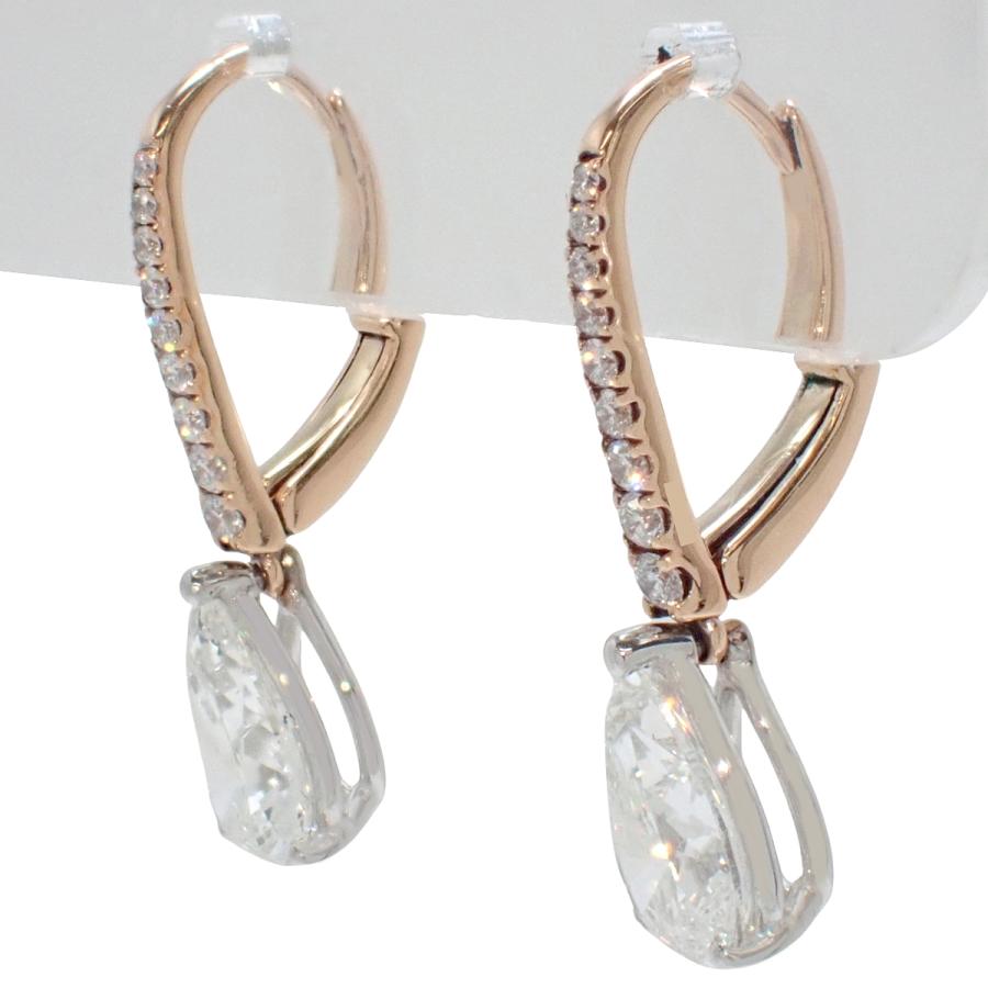 GRAFF(グラフ) ペアシェイプ フープ ピアス ダイヤモンド ピンクゴールド K18PG プラチナ Pt950 3.0g 40803003200【中古】【アラモード】 | グラフ | 02