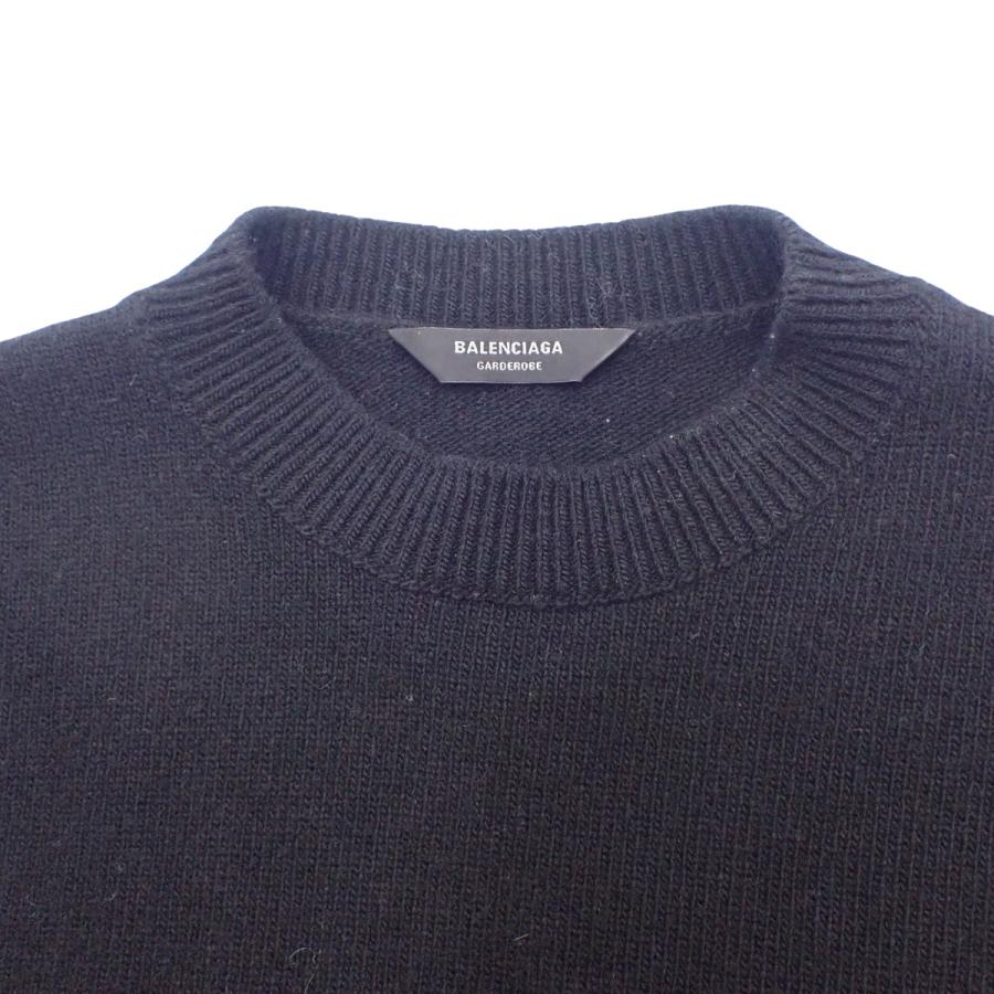 BALENCIAGA ブラックニットセーター 中古・古着通販】BALENCIAGA (バレンシアガ) フロントタグニット