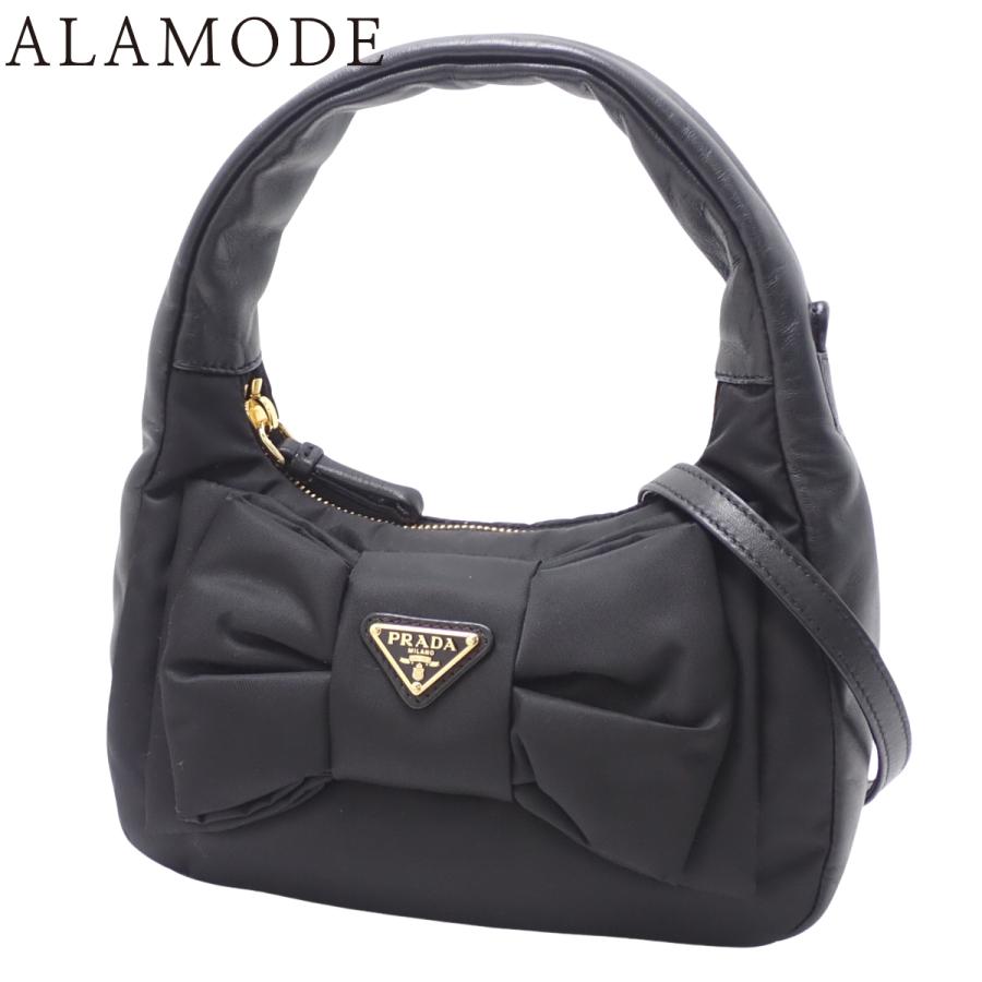 PRADA（プラダ） Re-Nylon × ナッパレザーレザー リボン ミニ