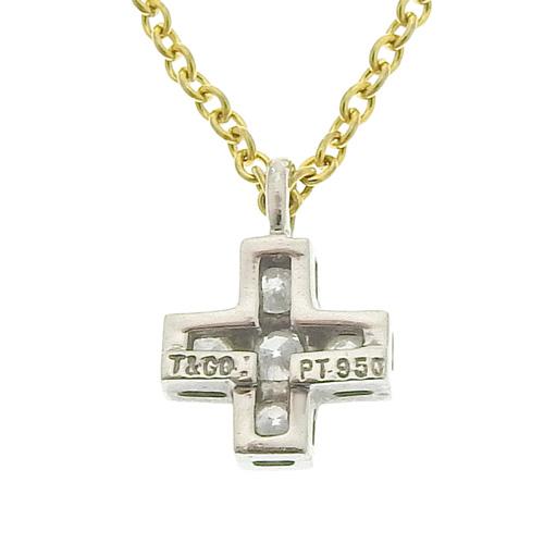 ティファニー クルーシフォーム ネックレス Pt950プラチナ K18 YG  