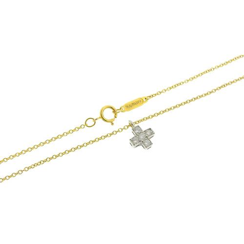 ティファニー クルーシフォーム ネックレス Pt950プラチナ K18 YG  