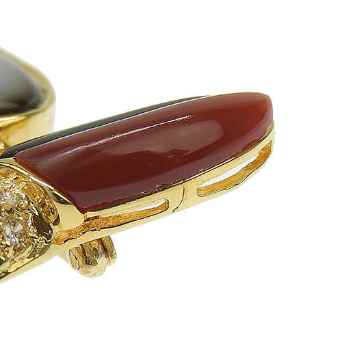 ダイヤ ルビー ブローチ 【ブルー】 ? K18 YG アクセサリー 
