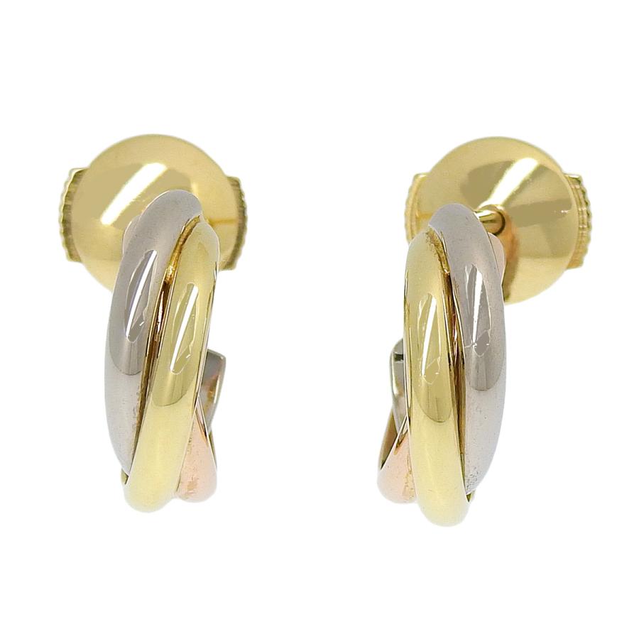 mi様 カルティエ トリニティ ピアス Cartier カルティエ トリニティ イヤリング B8301540 K18 イエロー