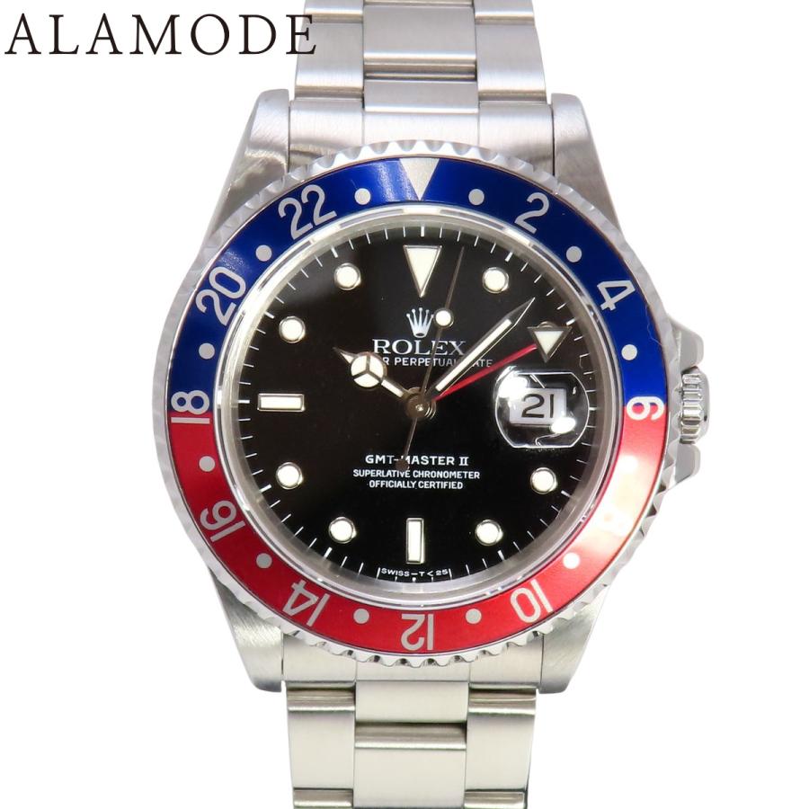 ROLEX 【保証書付】ロレックス 16710 GMTマスター2 SS S番 自動巻き  