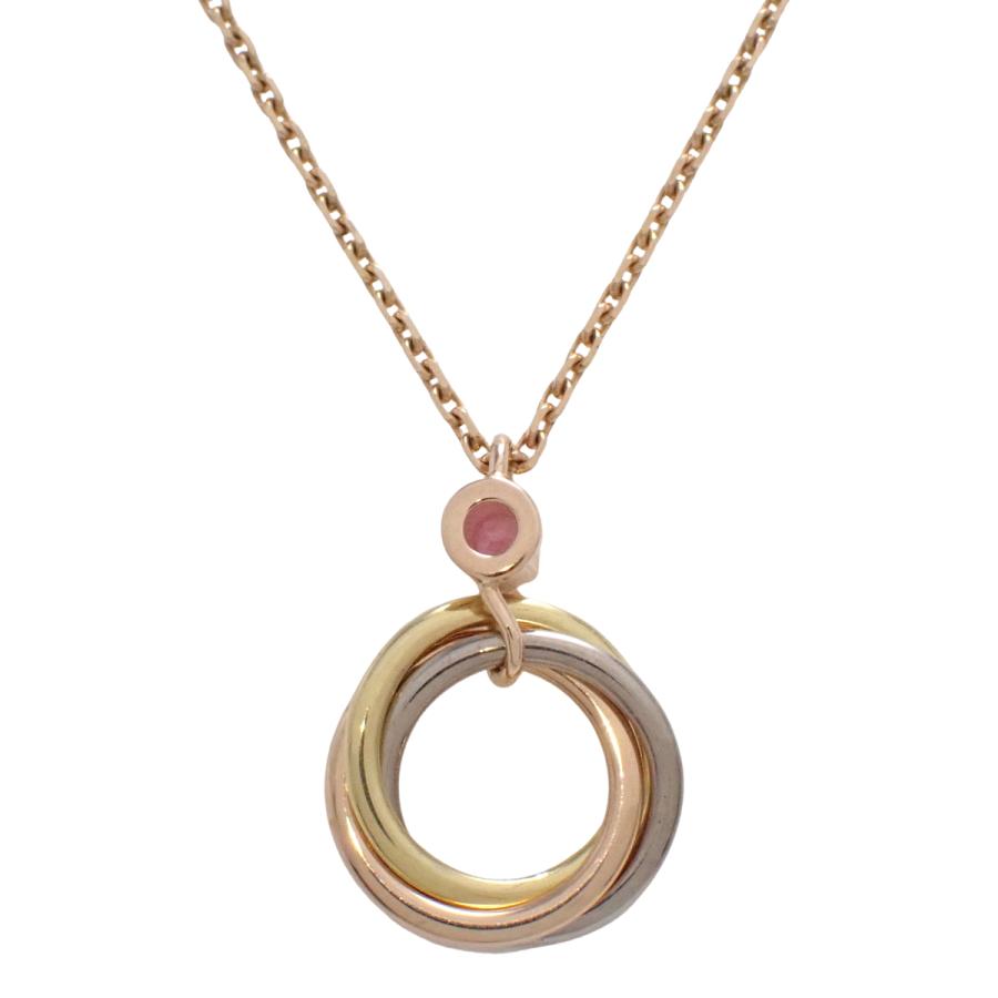 CARTIER(カルティエ) ベビートリニティ ネックレス ピンクサファイア K18YG WG PG 3.0g ピンクゴールド 41100102366【中古】【アラモード】_1