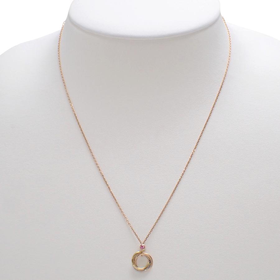 CARTIER(カルティエ) ベビートリニティ ネックレス ピンクサファイア K18YG WG PG 3.0g ピンクゴールド 41100102366【中古】【アラモード】_2