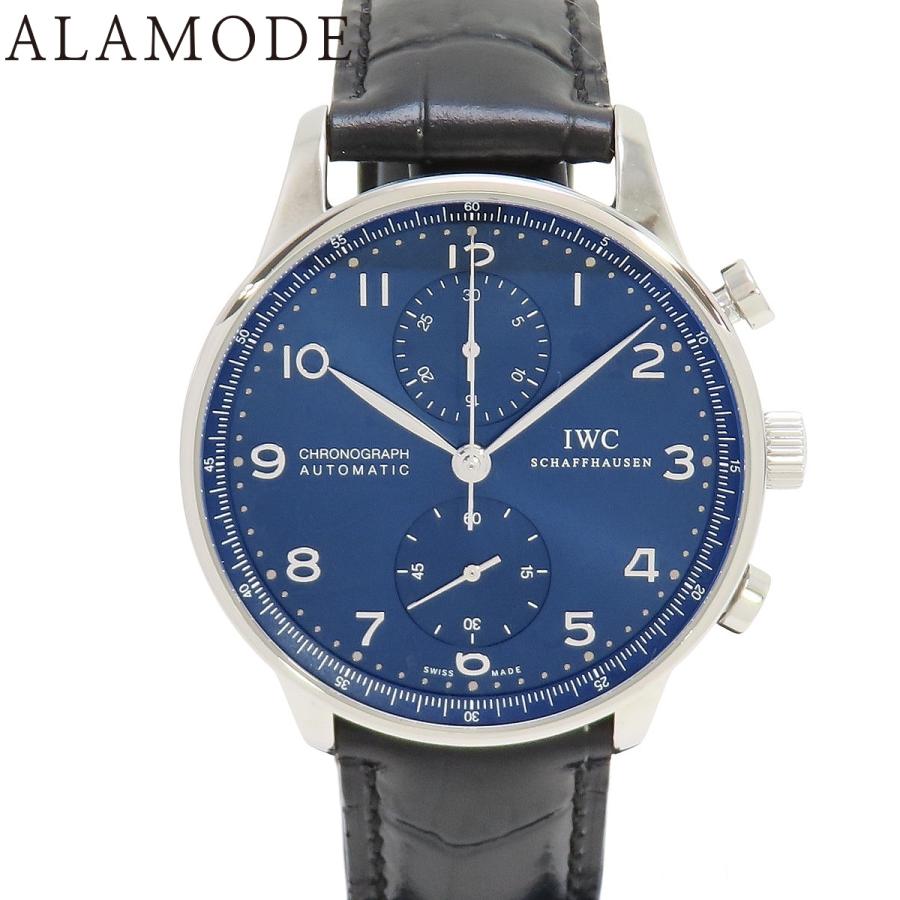 IWC ポルトギーゼ クロノグラフ IW371491 SS/革 ブルー 自動巻き メンズ 41100104536【中古】【アラモード】 | IWC SCHAFFHAUSEN