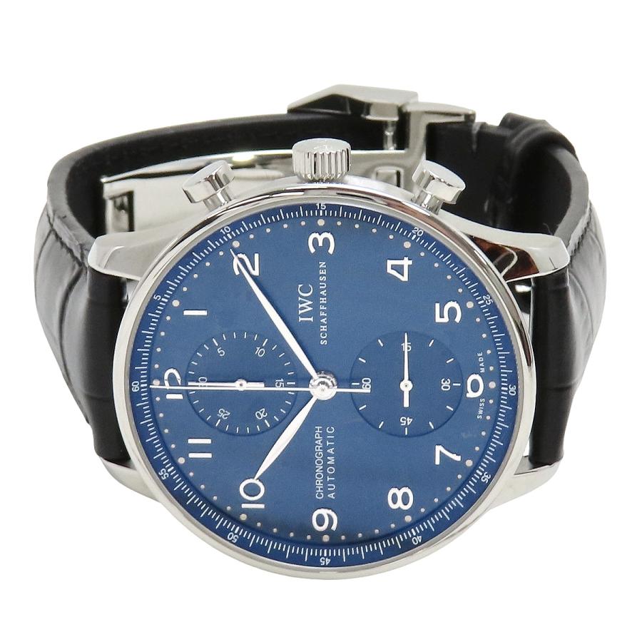 IWC ポルトギーゼ クロノグラフ IW371491 SS/革 ブルー 自動巻き メンズ 41100104536【中古】【アラモード】 | IWC SCHAFFHAUSEN | 01