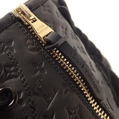 LOUIS VUITTON ルイヴィトン パンチーライン モノグラム ハイカットスニーカー カーフレザー×スエード ブラック 黒 MS0193 ...
