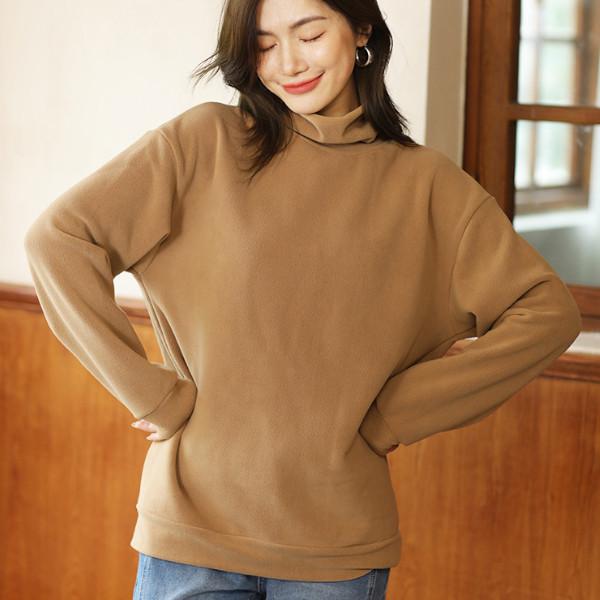 フリース トレーナー レディース 秋冬 ハイネック 厚手