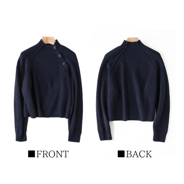 モックネック 肉厚 ウール ひつじ 風景 レディース ニットセーター S528b モックネック 肉厚 ウール ひつじ 風景 レディース ニット