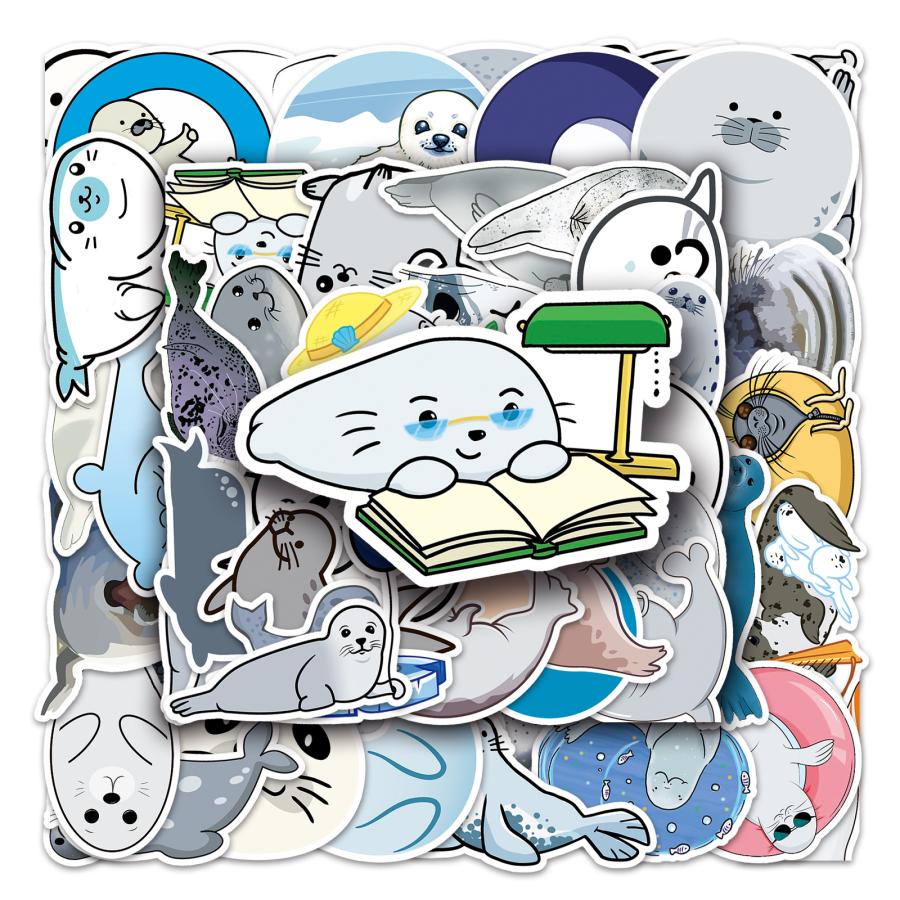 ひーちゃん　50個セット【新品未使用】 アザラシ かいひょう 海豹 水豹 すいひょう トッカリ 水族館 シール