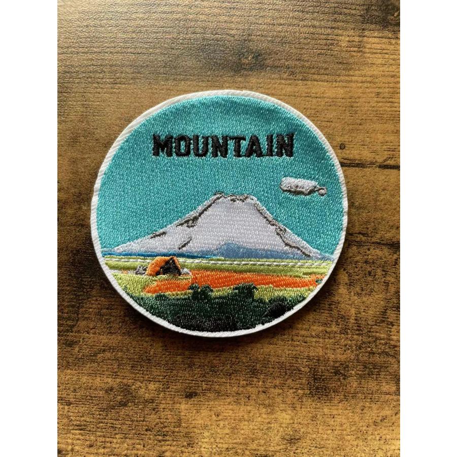 アウトドア 富士山 キャンプ ふもとっぱらキャンプ場 刺繍ワッペン