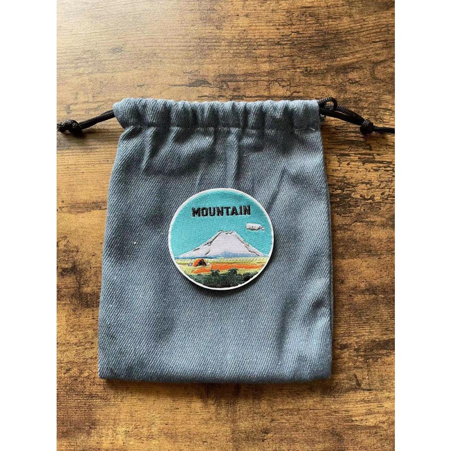 アウトドア 富士山 キャンプ ふもとっぱらキャンプ場 刺繍ワッペン