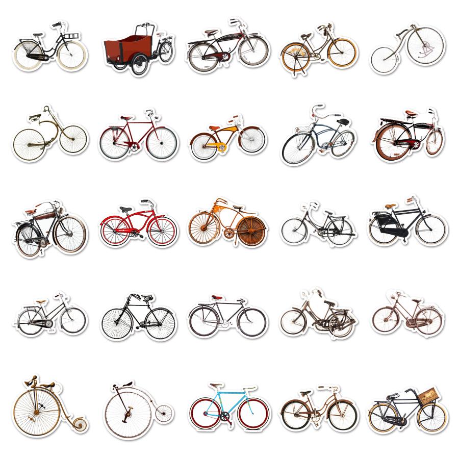 自転車 チャリンコ レトロ風な自転車 おしゃれ 自転車屋 シール