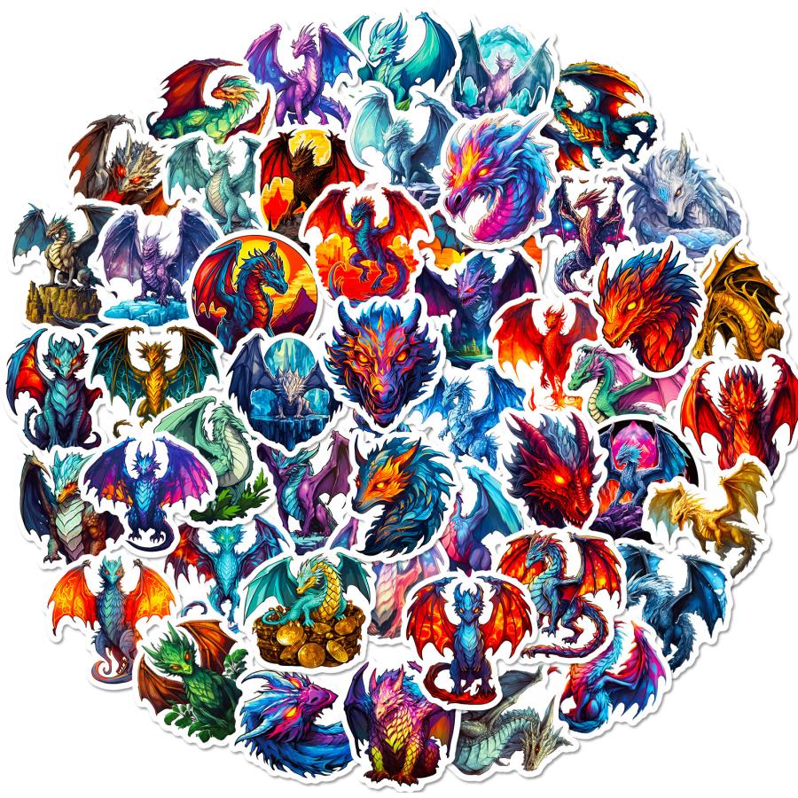 ドラゴン dragon 龍 竜 伝説 シール ステッカー50枚BPA : G&Q - 通販