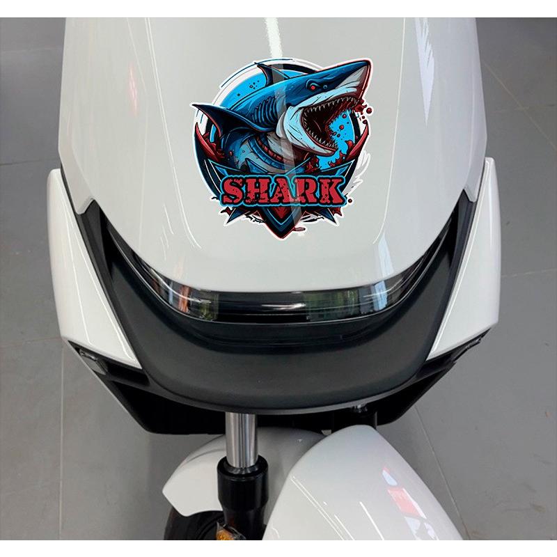 サメ 鮫 魚 自動車 車ボディ 車のアンテナ 貼付 カスタム ステッカー1