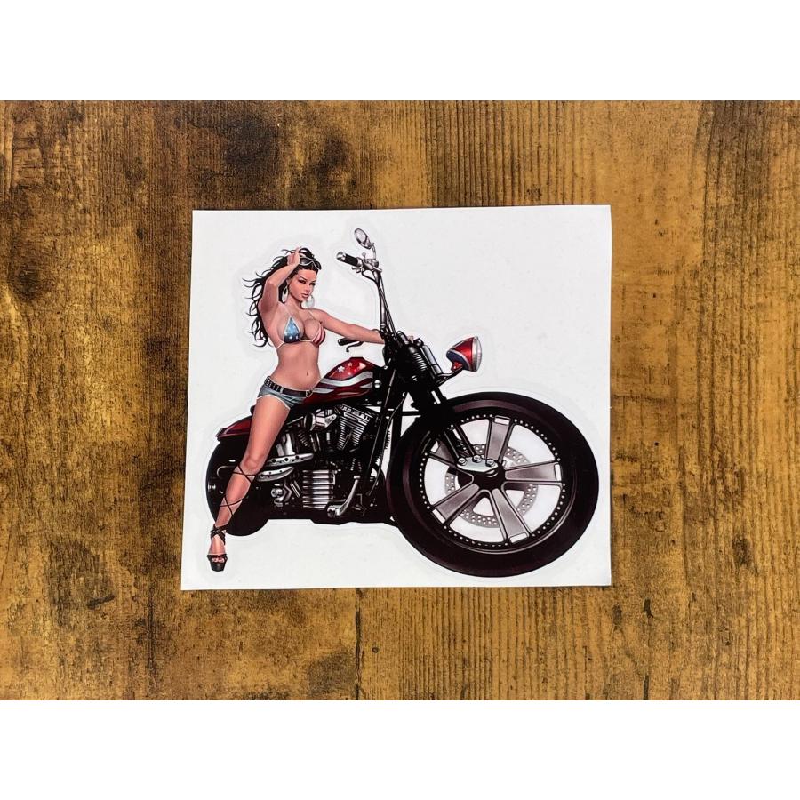 女性ライダー セクシーガール 外人ガール 美人 アメリカガール バイク