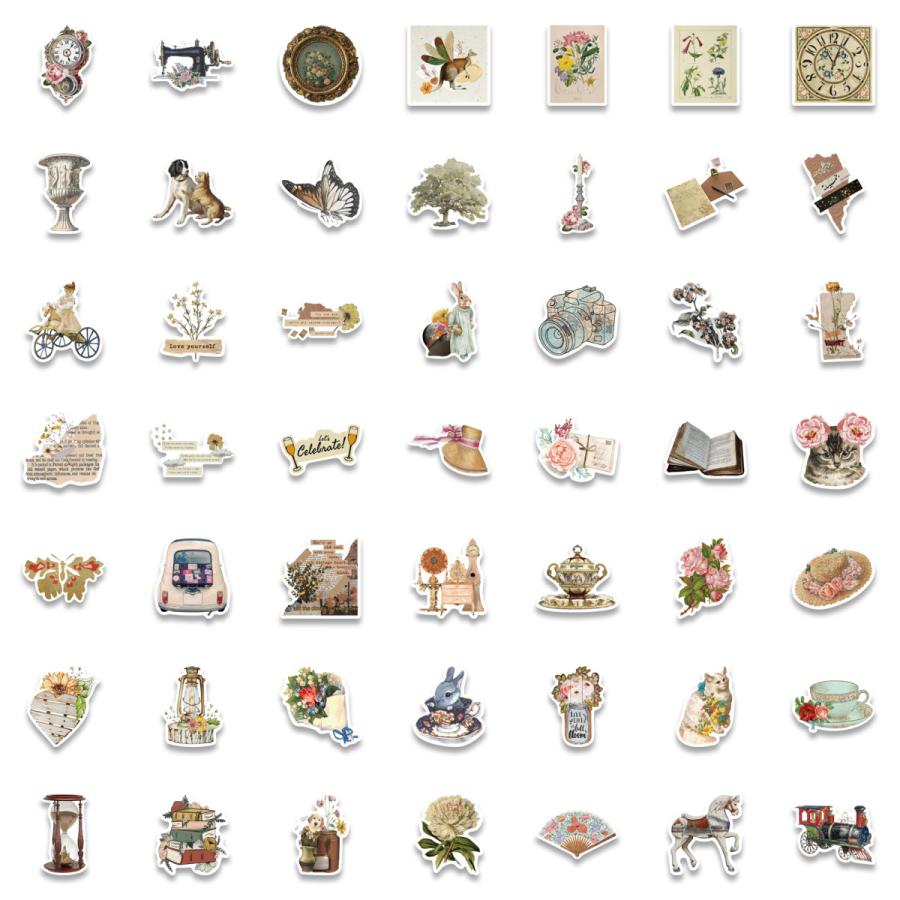 アンティーク調 レトロ風 アメリカン 欧米 癒し イラスト 女心 女子力アップ かわいい 手帳カスタム ステッカー100枚sla G Q 通販 Yahoo ショッピング