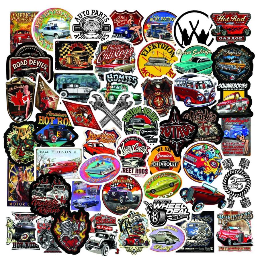 アメ車 アメリカン クラシックカー 改造車 レトロ風 セクシー 外人美女 アメリカンガールズ Lqb ステッカー50枚 Al G Q 通販 Yahoo ショッピング