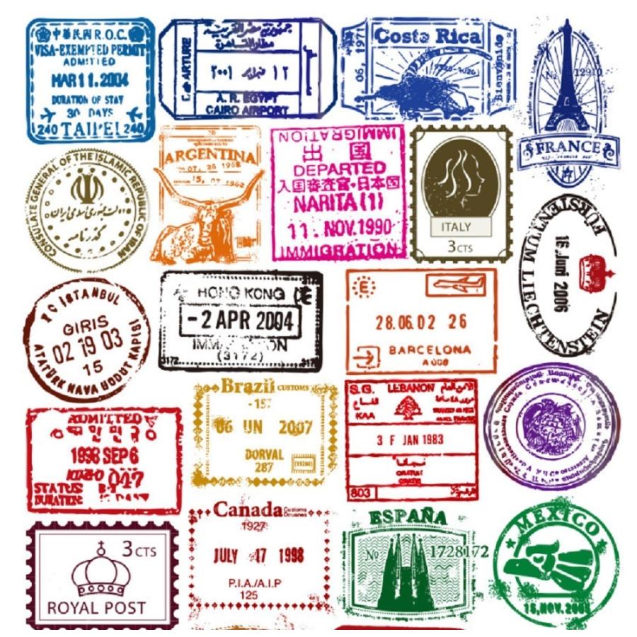郵便印 切手風 スタンプ 消印 旅行 トラベル 世界各国切手 風景 絶景 
