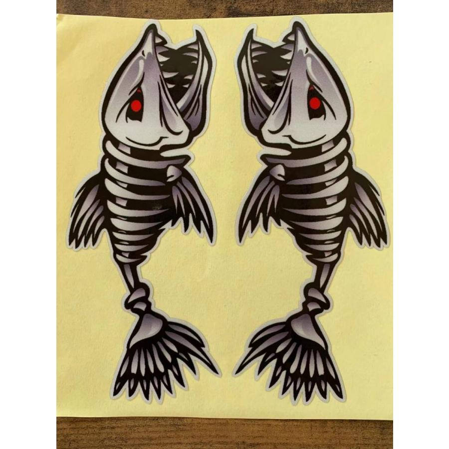 ピラニア 魚 骨 魚の骨 魚骨 釣り 海釣り 自動車 車ボディ ガラス カスタム シール ステッカー 魚柄2匹 Az G Q 通販 Yahoo ショッピング