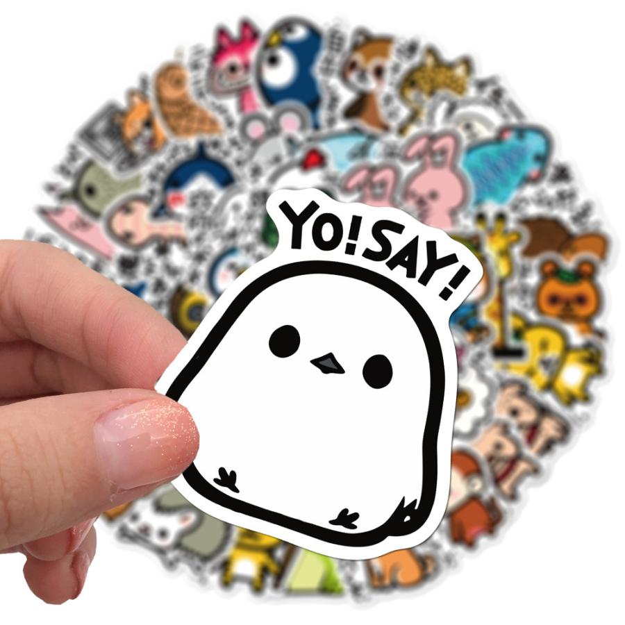 動物 おもしろい メッセンジャー ネット用語 絵文字 伝言 シール ステッカー50枚 Az G Q 通販 Yahoo ショッピング