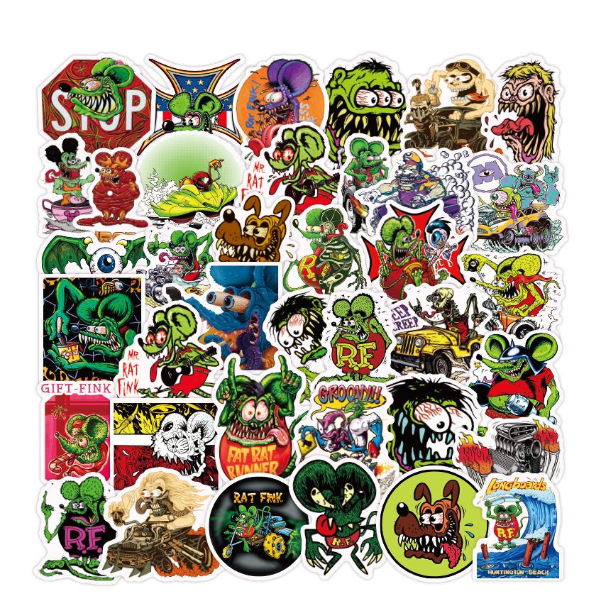 ラットフィンク Rat Fink 自動車 レース 人気キャラクター ステッカー50枚 50枚b Az G Q 通販 Yahoo ショッピング
