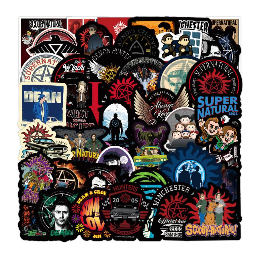 安い購入 ステッカー50枚xq 洋画 スーパーナチュラル シール アメリカドラマ デカール ステッカーボム Supernatural 人気海外ドラマ 外装パーツ