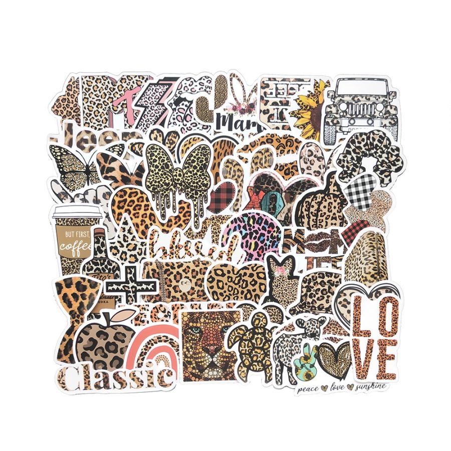 ヒョウ柄 豹柄 ジャガー柄 チーター模様 豹 シール ステッカー50枚 Az G Q 通販 Yahoo ショッピング