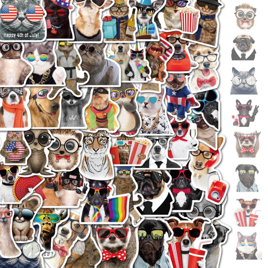 犬 猫 サングラス 柴犬 牧羊犬 ドイツ犬 ロシア犬 大型犬 小型犬 愛犬 ワンちゃん ステッカー 50枚sl Az G Q 通販 Yahoo ショッピング