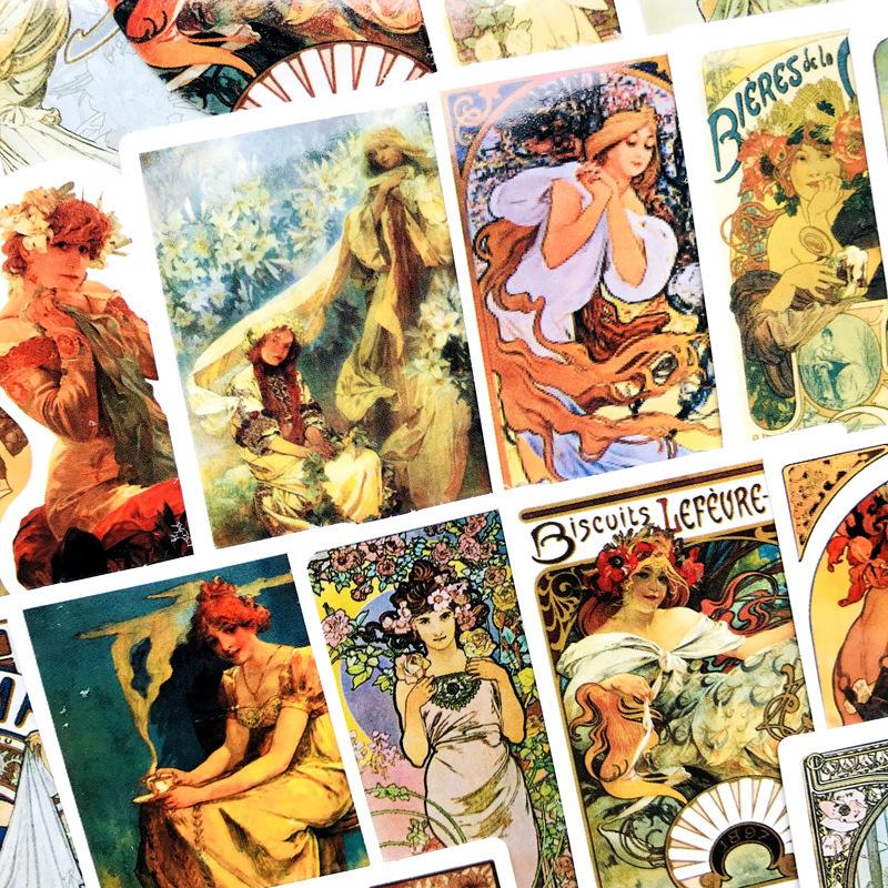 アルフォンス ミュシャ ミュシャ グラフィックデザイナー イラストレーター 画家 作品 名作 シール ステッカー38枚 Az G Q 通販 Yahoo ショッピング