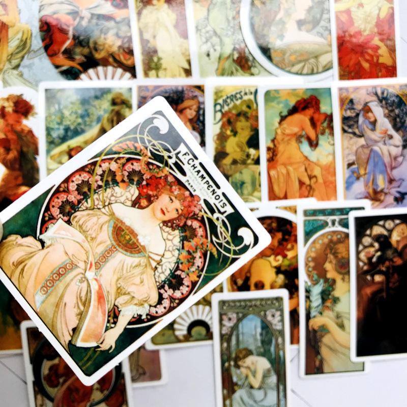 アルフォンス ミュシャ ミュシャ グラフィックデザイナー イラストレーター 画家 作品 名作 シール ステッカー38枚 Az G Q 通販 Yahoo ショッピング