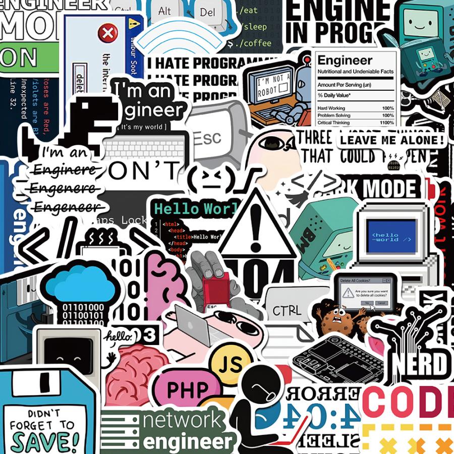 パソコン関連 ITの仕事 プログラミング プログラミング言語 プログラマー プログラム IT 情報通信 シール ステッカー50枚W1 : G&Q -  通販 - Yahoo!ショッピング