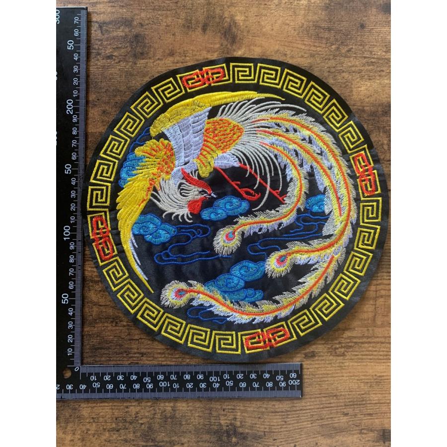 スワトウ　鳳凰　龍　刺繍　長期保管未使用 1001zz8x17.jpg
