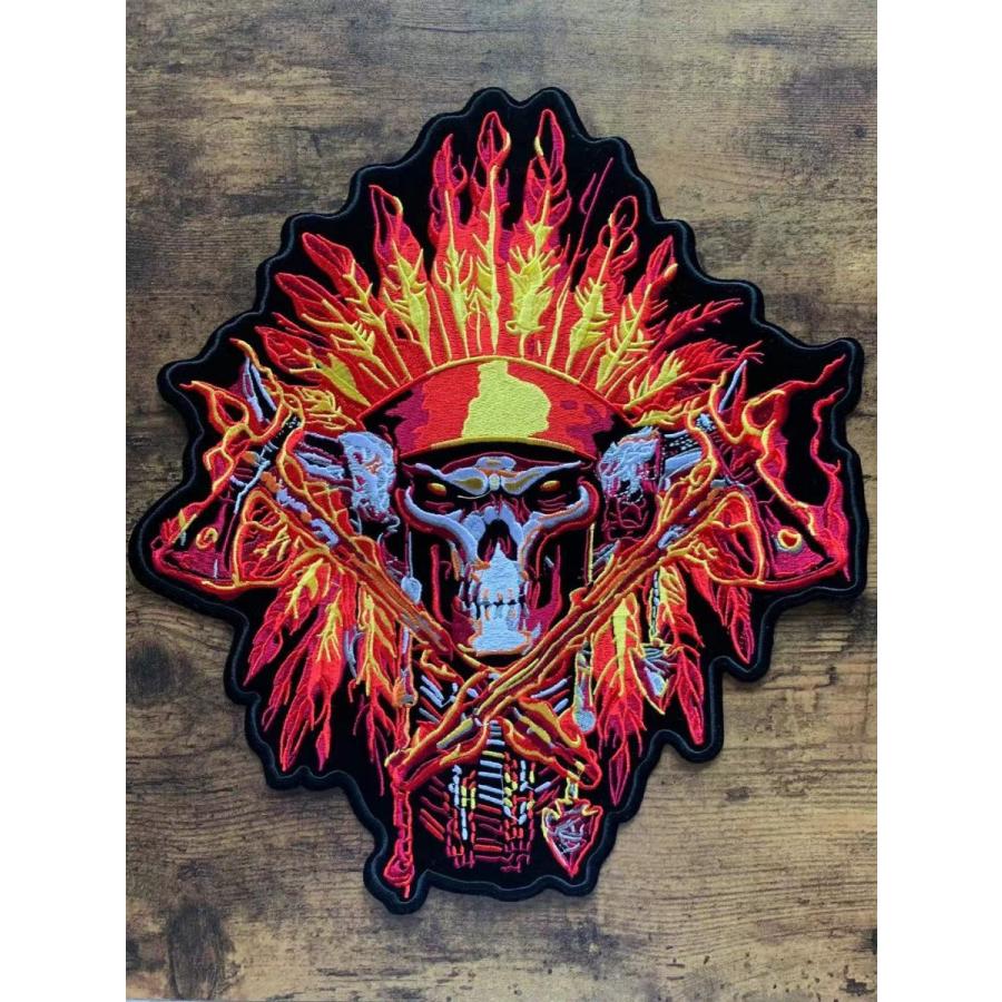 刺繍ワッペン アイロンワッペン アプリケ インディアン ウォー  