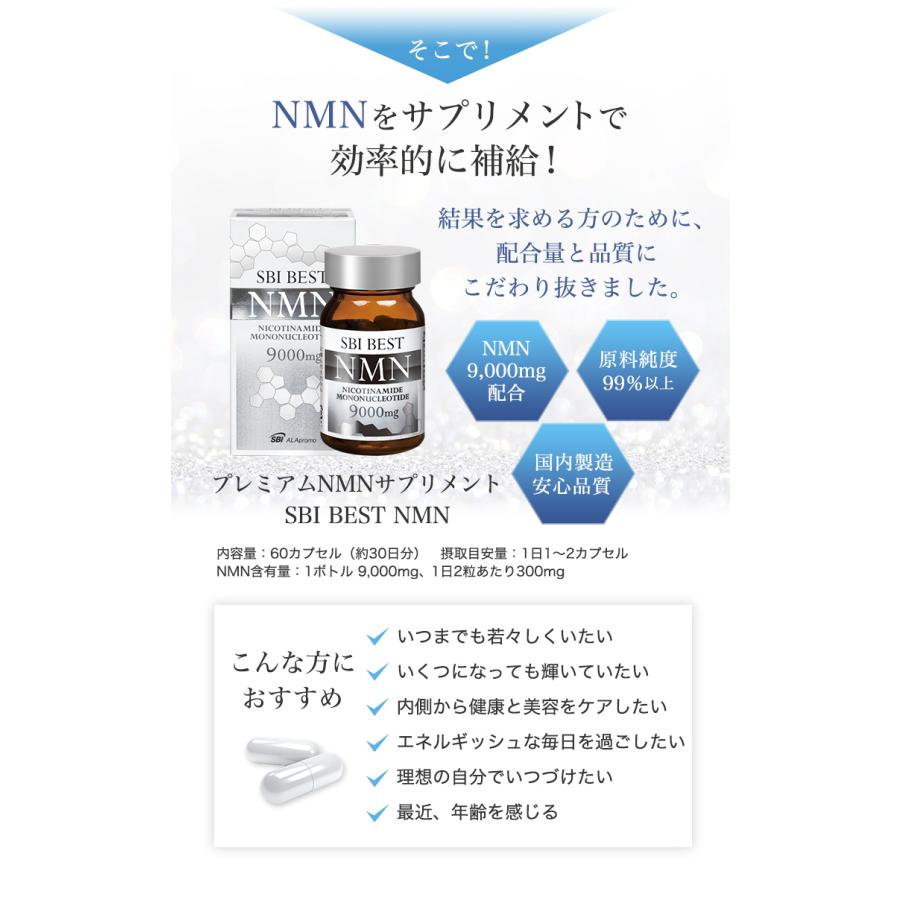 SBI BEST NMN 60粒 約30日分 サプリメント 美容サプリ 日本製 : SBI 