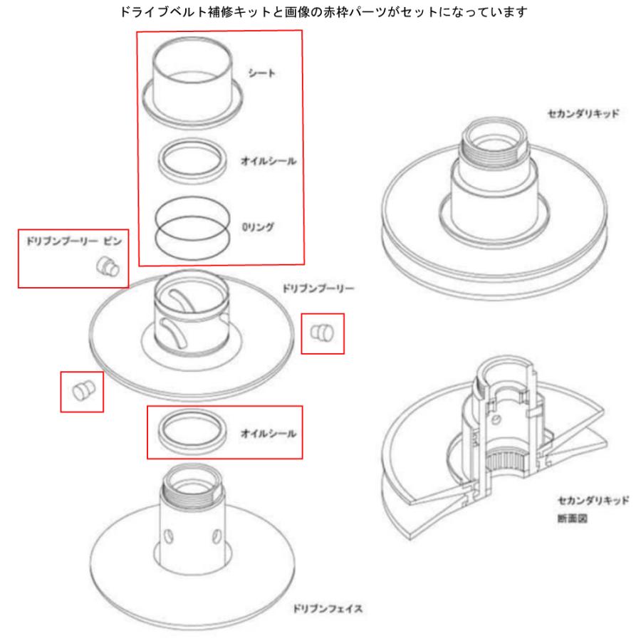 アドレス/V125/S/リミテッド/ベーシック/SS/ UZ125G/K9/ZK9/SL0/SUL0/SSL3/ ドライブベルト/トルクカム補修キット/ウエイトローラー/オイルシール｜alba-mcps2｜03