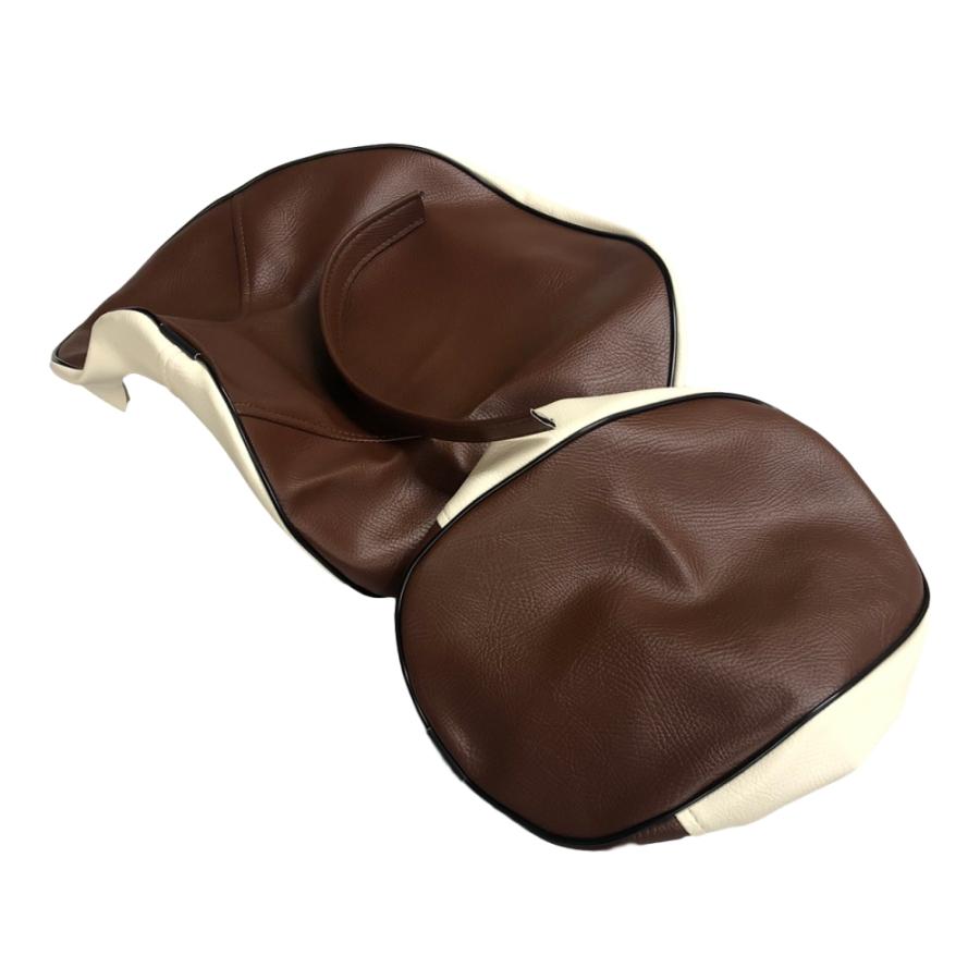 送料無料 エストレア250 シート/カバー/生地/表皮 茶/白 張替え 純正シート 対応  国産 補修用
