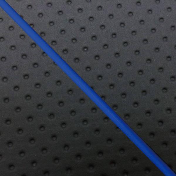 日本製 カスタム シートカバー チョイノリ エンボス黒/青パイピング  張替 純正シート 対応｜alba-mcps