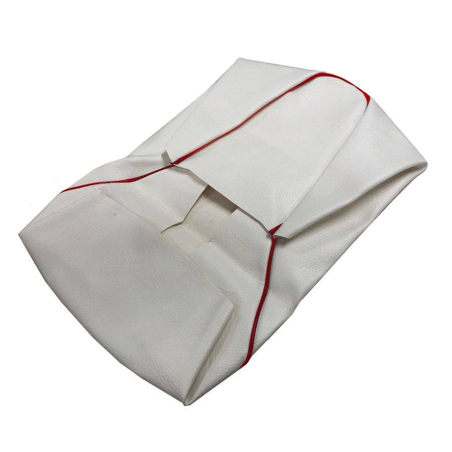 トゥデイ(AF61) シートカバー 白生地・赤パイピング 張替え 純正